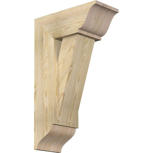 Ekena Millwork Traditional Traditional Rough Sawn Bracket w/ Offset Brace, Douglas Fir, 8"W x 18"D x 30"H BKT0806X18X30TRA01RDF - main